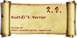 Kudlák Verner névjegykártya
